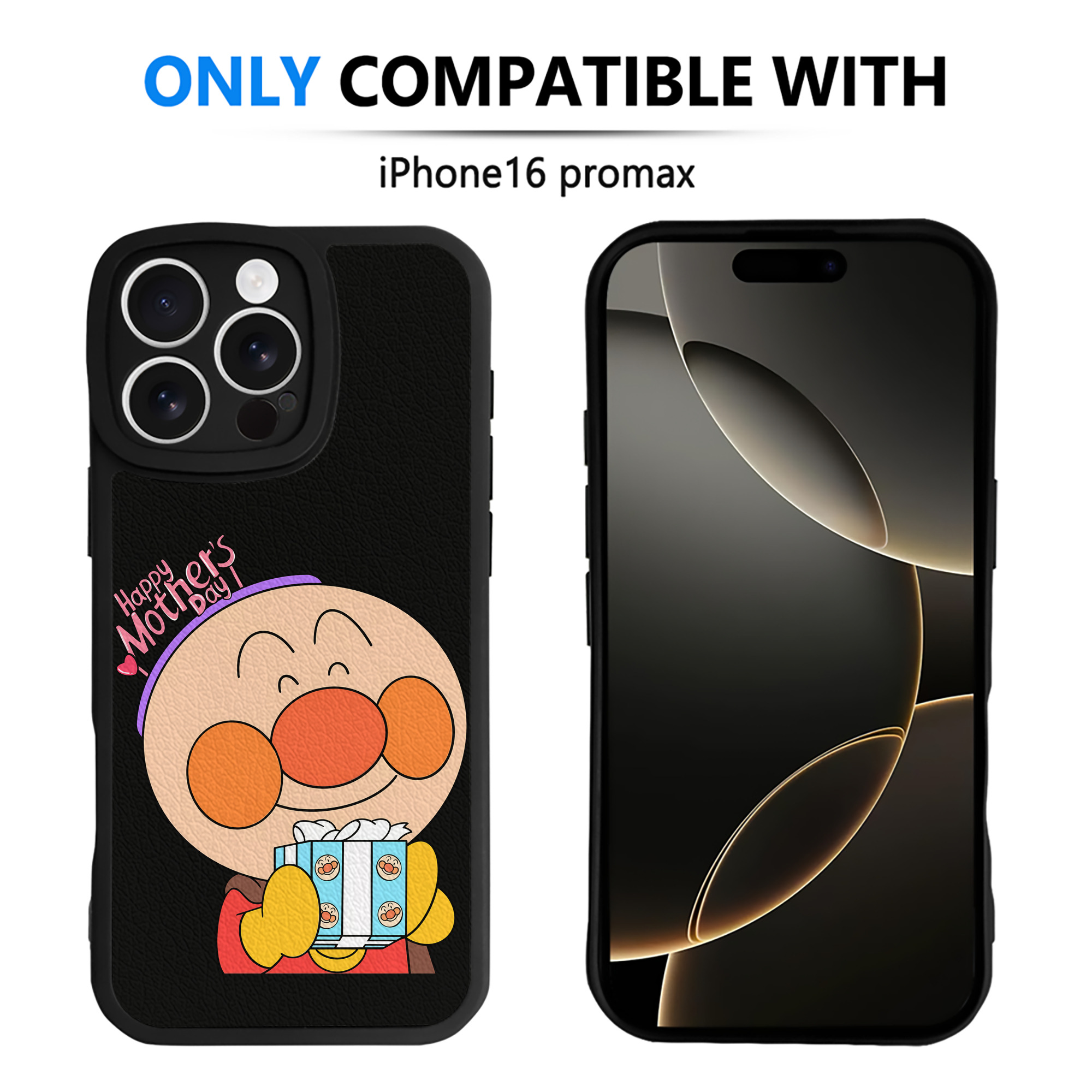 （画像用） アンパンマン Anpanman 【iPhone 16シリーズ対応】シリコンスマホケース（レザー調） 材質：シリコン